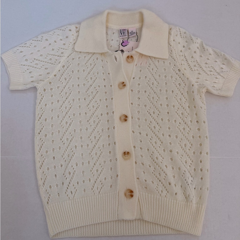 Love By Design Ivory Knit Button-Up Shirt
